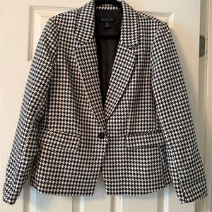 Rachel Zoe Black and White Houndstooth Blazer